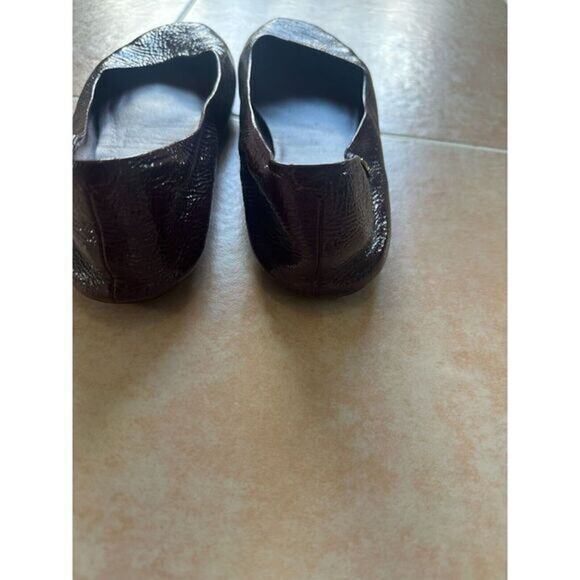 Tory Burch Travel T Ballet - Crinkle‎ in Oxblood size 7.5 M - Picture 4 of 12